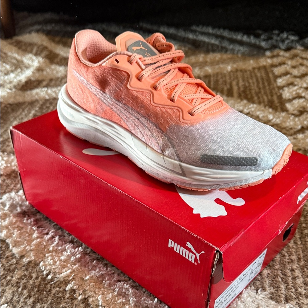 Puma Peach and White Running Shoes